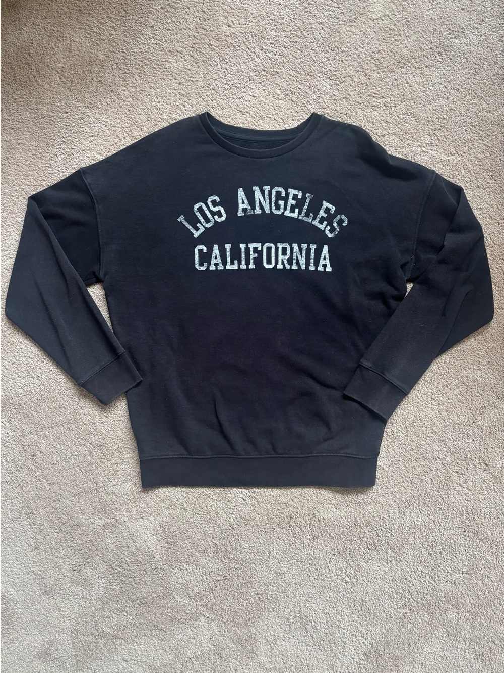 Aeropostale Black Los Angeles California Crewneck Sweatshirt